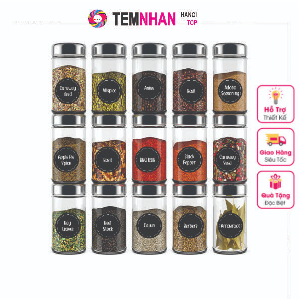 100 tem/tập Tem nhãn dán theo yêu cầu 30mm