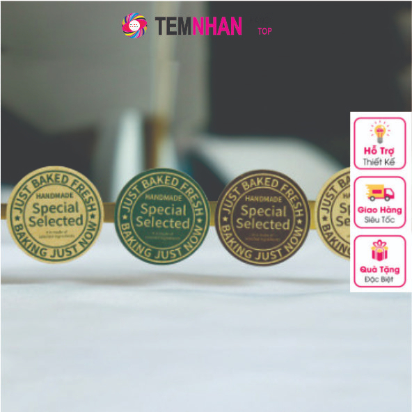 100 tem/tập Tem nhãn dán theo yêu cầu 30mm