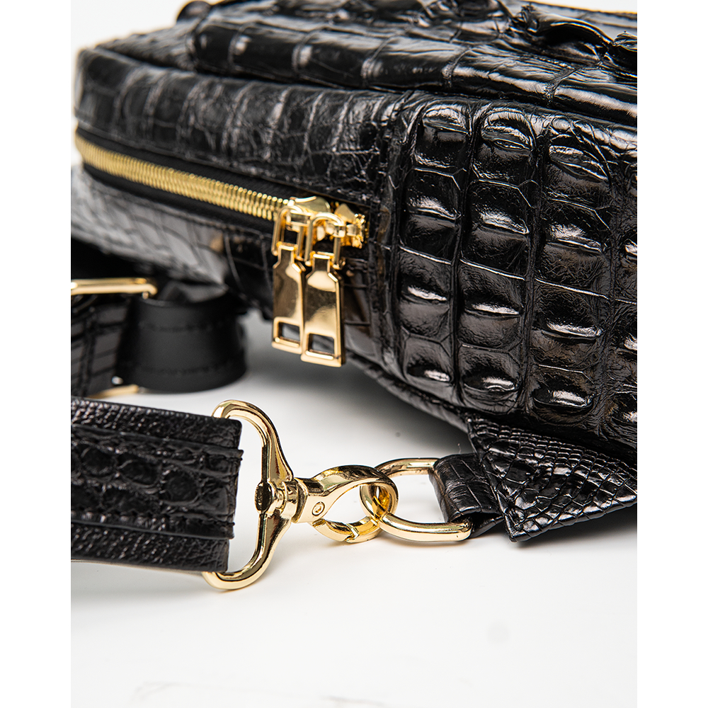 Túi bao tử đeo chéo,da cá sấu thật chính hãng NASANO TA 1703