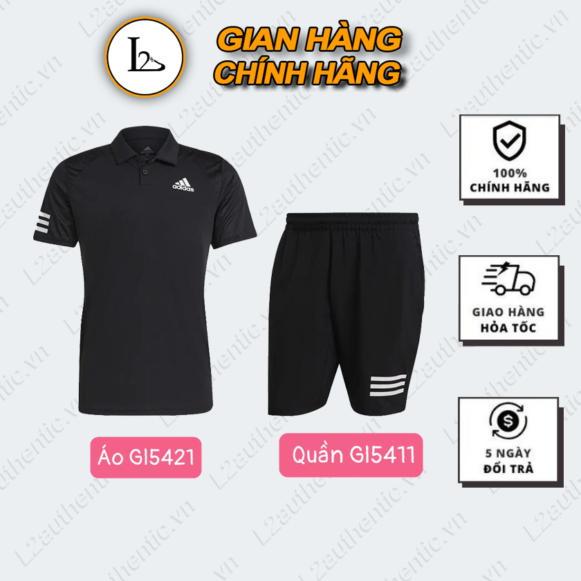 ÁO A.DIDAS POLO 3 SỌC TENNIS ( #GL5421) + Quần Tennis #GI5411 FORM ÂU