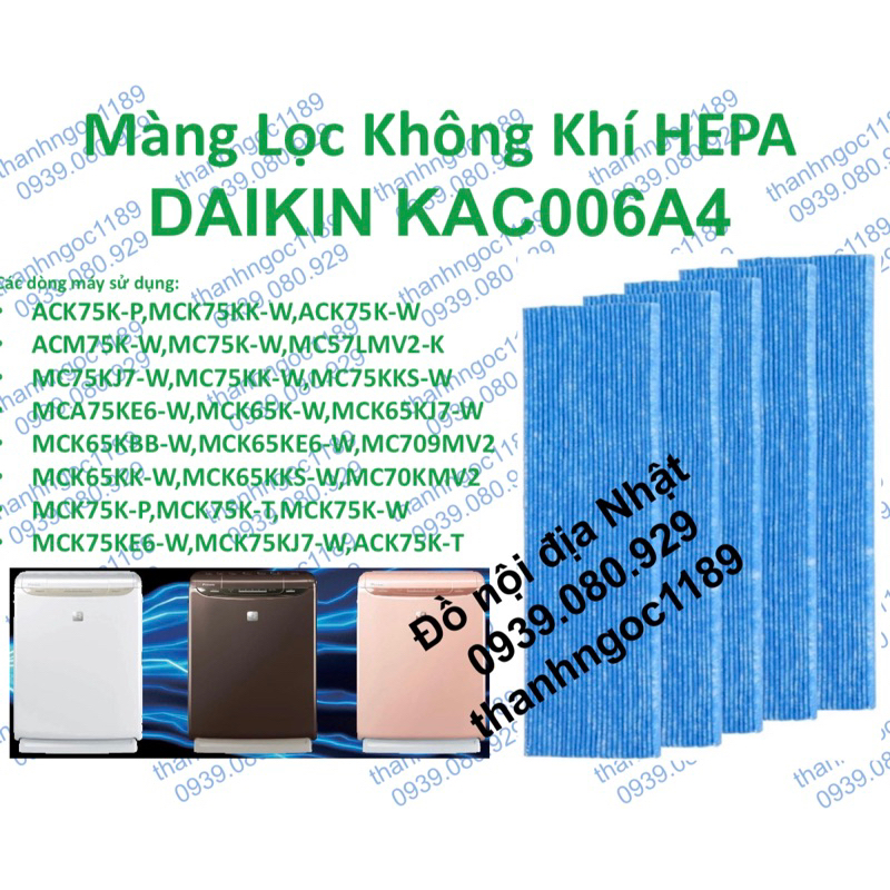 KAC006A4|Màng lọc không khí Daikin MCK65, MCK75 ( Trọn bộ 1 Sét/ 5 Chiếc)
