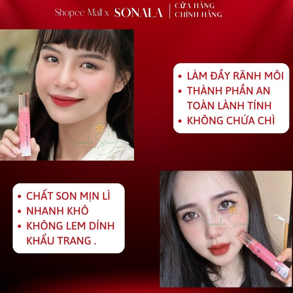 Set son kem lì kháng nước cao cấp HAPY MINIGARDEN bộ quà tặng 9 son sang trọng cho bạn gái không lem không trôi SONALA