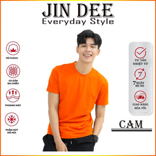 Áo thun Cam Form unisex tay ngắn cổ tròn chất mềm mịn - Áo thun trơn JinDee
