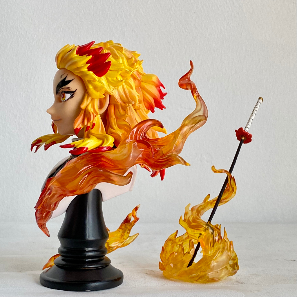 Mô hình bán thân Rengoku và thanh Nhật Luân đ.ao - Kimetsu No yaiba figure - viêm trụ rengoku cao 16CM