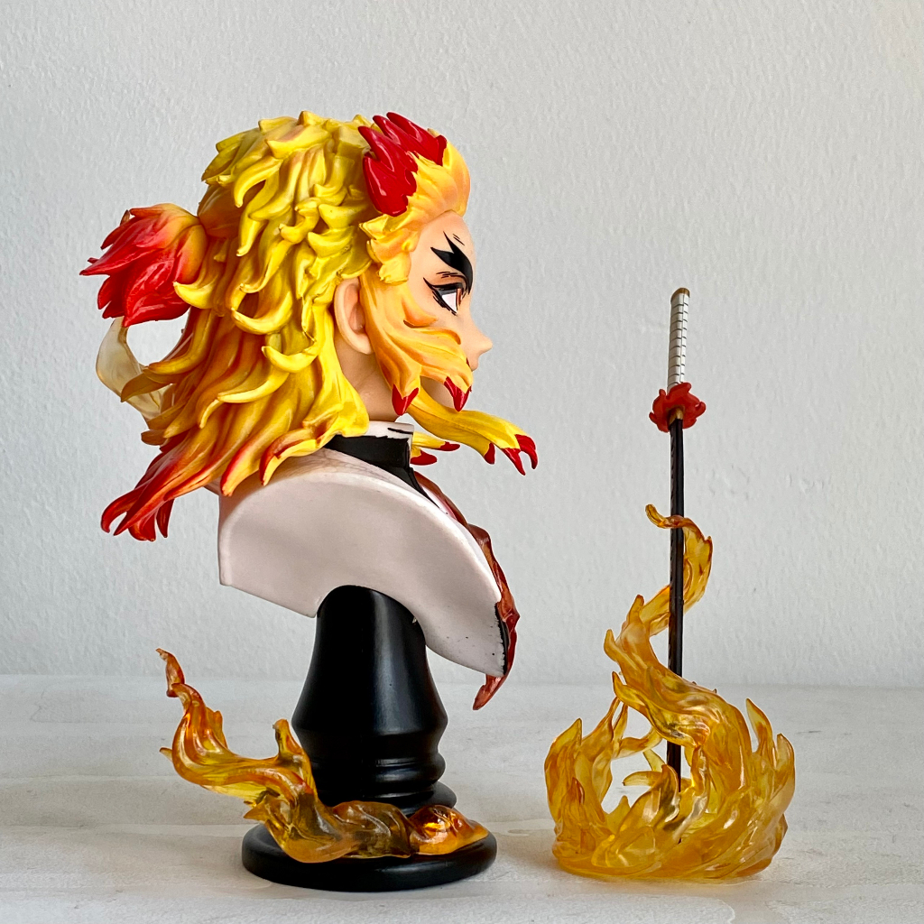 Mô hình bán thân Rengoku và thanh Nhật Luân đ.ao - Kimetsu No yaiba figure - viêm trụ rengoku cao 16CM