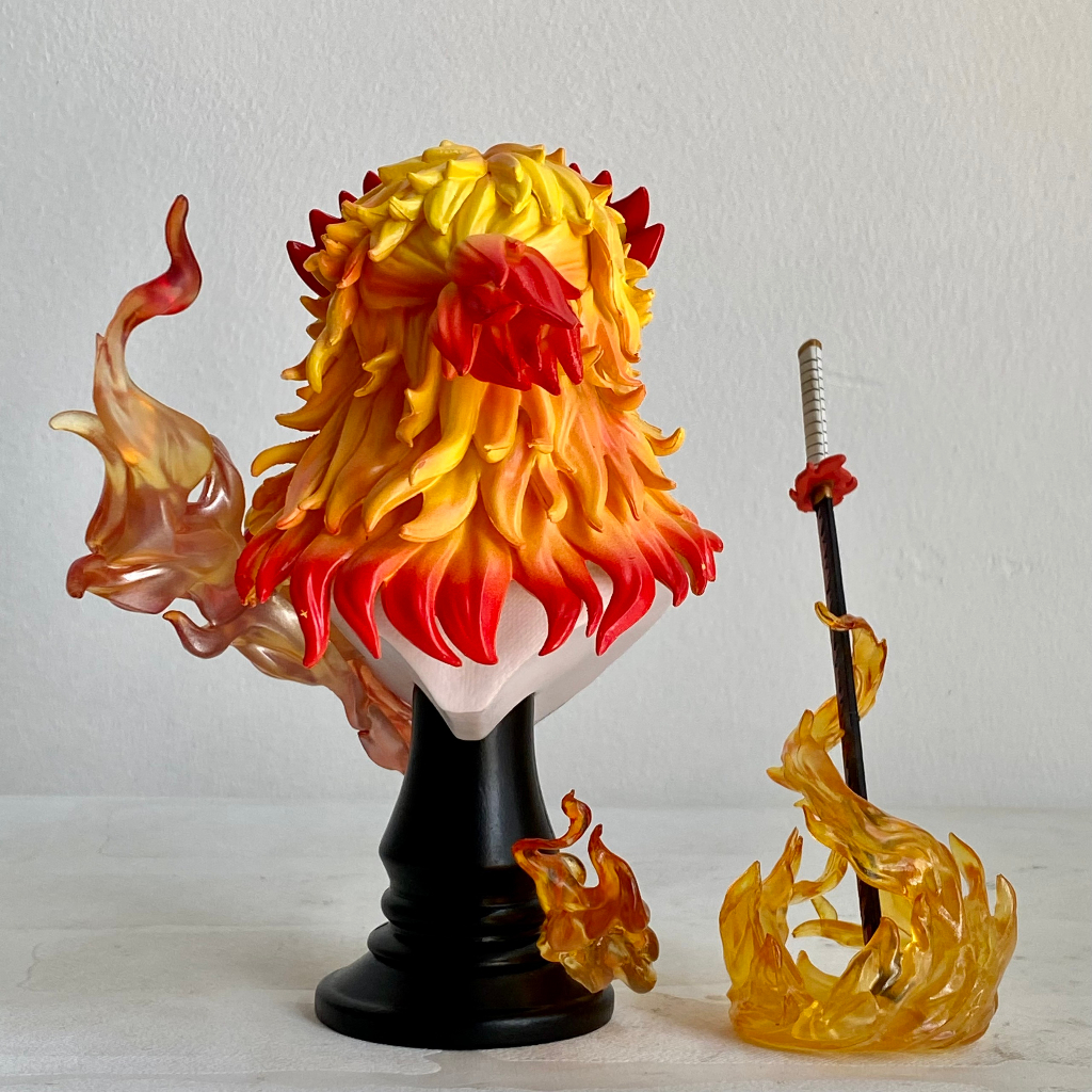Mô hình bán thân Rengoku và thanh Nhật Luân đ.ao - Kimetsu No yaiba figure - viêm trụ rengoku cao 16CM