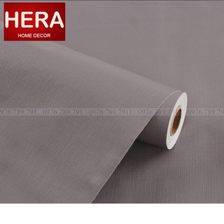 Giấy dán tường trơn có keo sẵn phòng ngủ màu xám đậm - decal dán tường màu pastel 10m hera