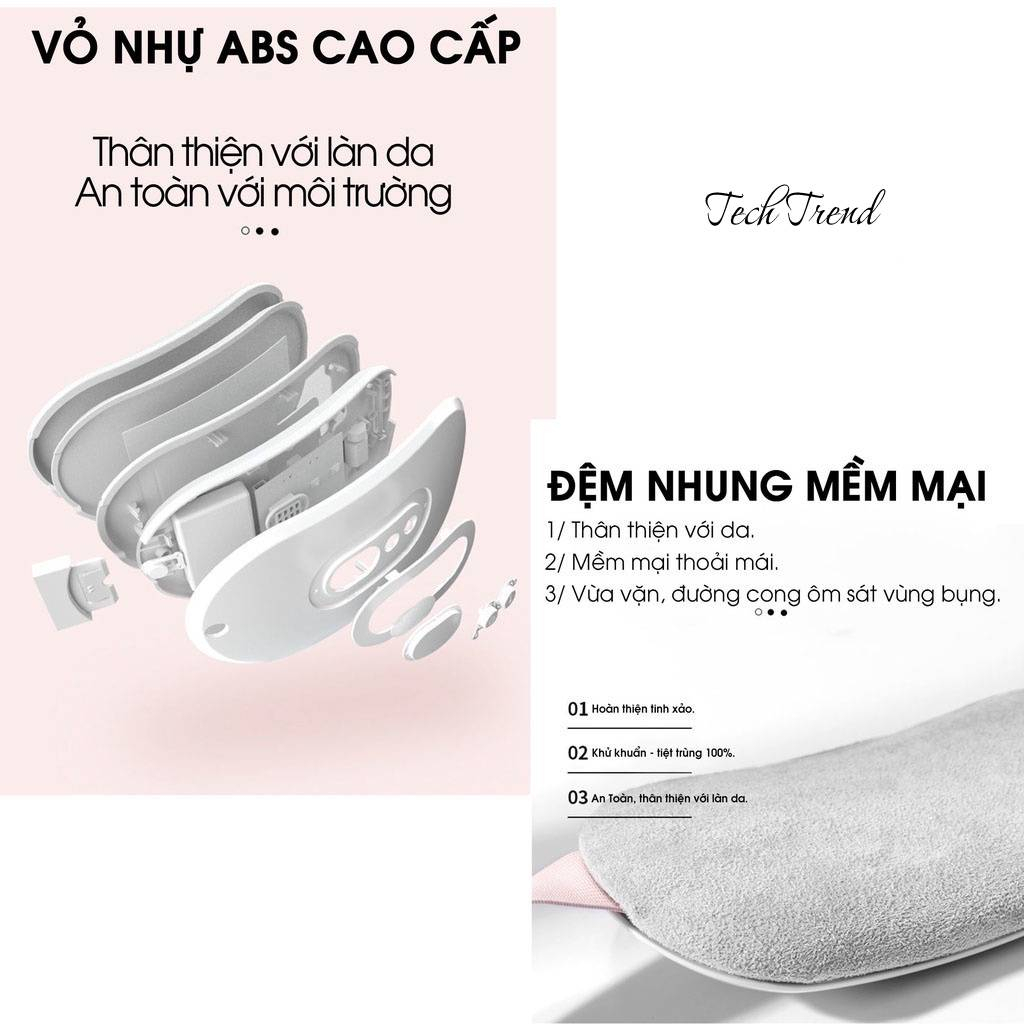 Máy chườm bụng kinh massage giảm đau, Đai massge chườm nóng đa chức năng