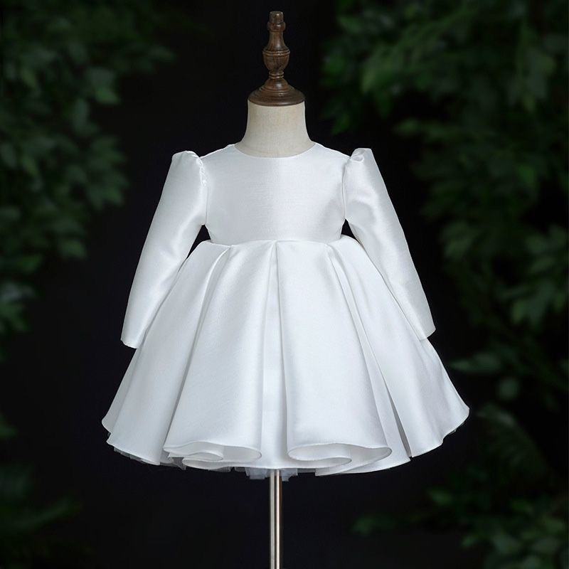 Đầm công chúa trơn dài tay 🐣ngắn tay  phồng xinh cho bé gái kèm cài 🐣