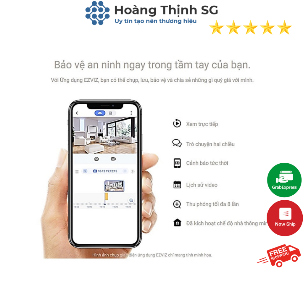 Camera Wifi EZVIZ C6N 2Mpx HD1080p, Xoay 360, đàm thoại 2 chiều, camera trong nhà C6N 2Mpx bảo hành 24 tháng