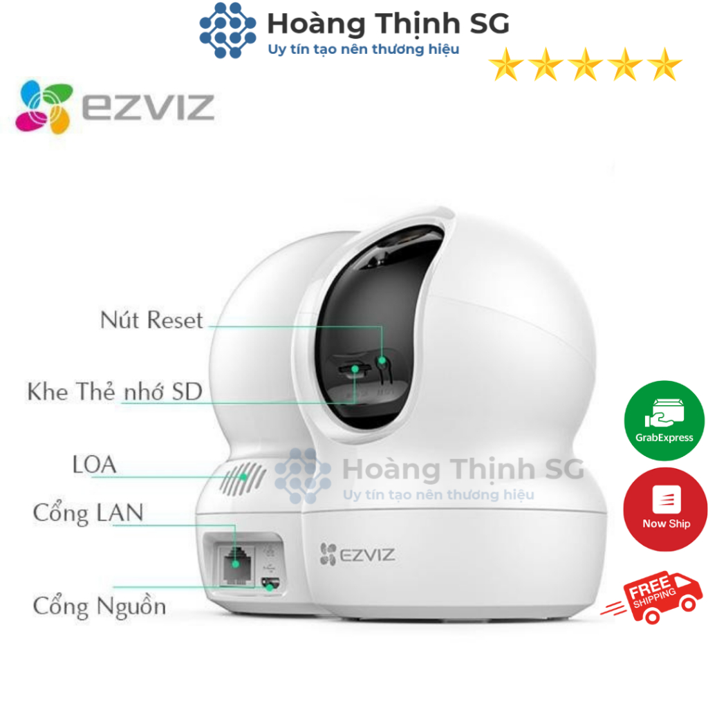 Camera Wifi EZVIZ C6N 2Mpx HD1080p, Xoay 360, đàm thoại 2 chiều, camera trong nhà C6N 2Mpx bảo hành 24 tháng