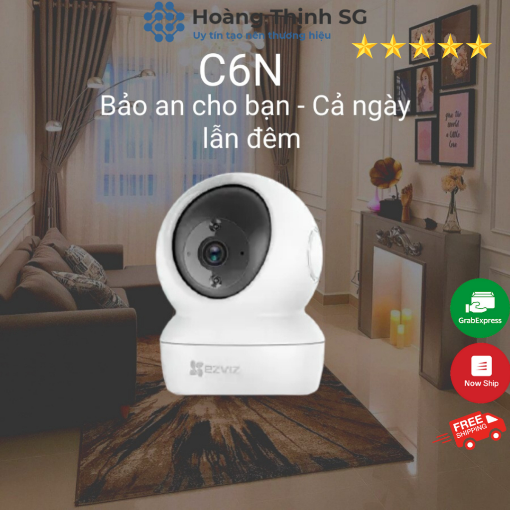 Camera Wifi EZVIZ C6N 2Mpx HD1080p, Xoay 360, đàm thoại 2 chiều, camera trong nhà C6N 2Mpx bảo hành 24 tháng