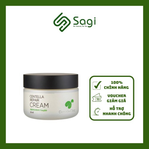 Kem dưỡng GoodnDoc Centella Repair Cream 50ml Trắng da