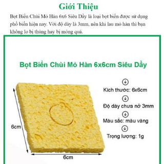 Bọt biển chùi mỏ hàn 6x6 cm (Loại Xịn )