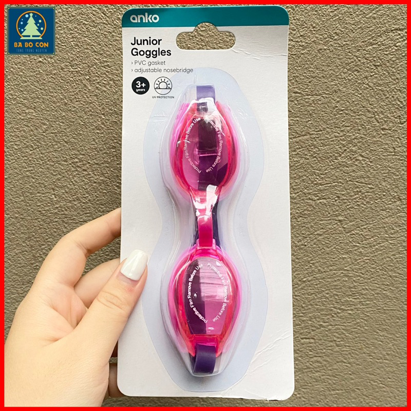 [ CHÍNH HÃNG ] Kính bơi trẻ em Anko size 3-6 tuổi, điều chỉnh được cầu kính và dây kính, chống tia UV 100%
