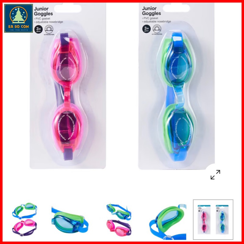[ CHÍNH HÃNG ] Kính bơi trẻ em Anko size 3-6 tuổi, điều chỉnh được cầu kính và dây kính, chống tia UV 100%