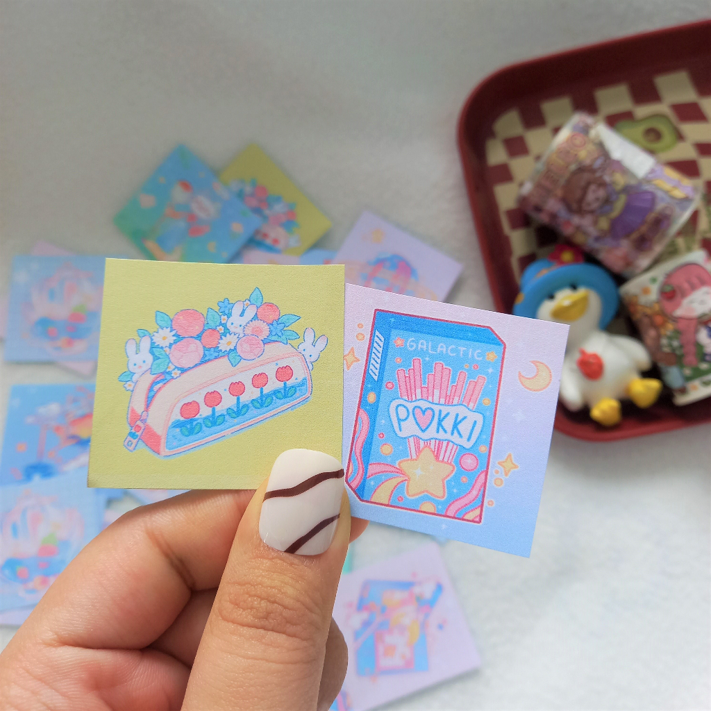 Tem niêm phong Pastel 4x4cm dán túi giấy, sticker có keo dán sẵn, niêm phong hộp carton,