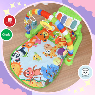 Thảm nhạc cao cấp cho bé nằm chơi có đàn piano 9BABY mẫu xanh lá