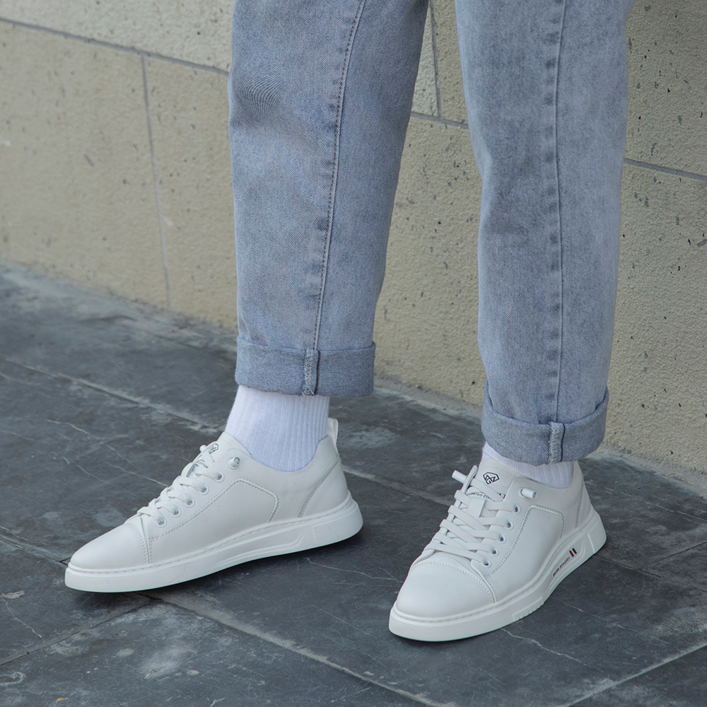 Giày thể thao nam MULGATI Comfy Sneaker da trơn buộc dây - 1599