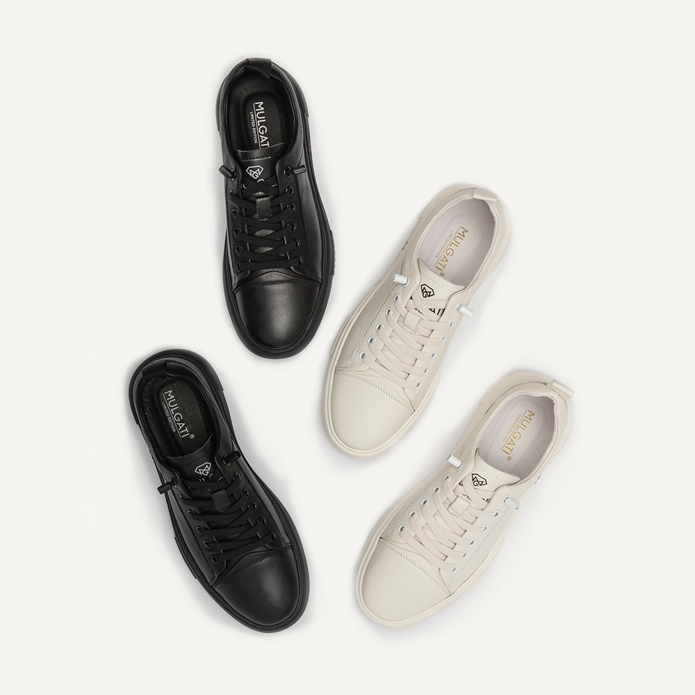 Giày thể thao nam MULGATI Comfy Sneaker da trơn buộc dây - 1599