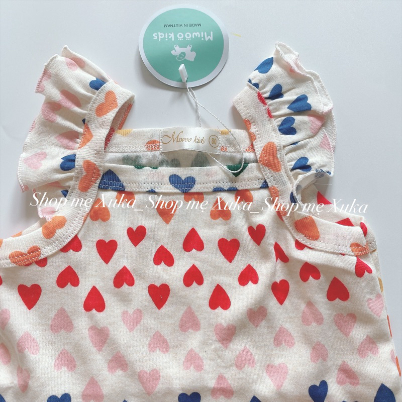 Đồ bộ 2 dây cánh tiên bèo bé gái xuất Nhật Miwoo