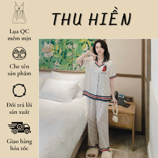 Pijama mẫu lẻ lụa cao cấp - bộ ngủ mặc nhà dáng ngắn hàng qc