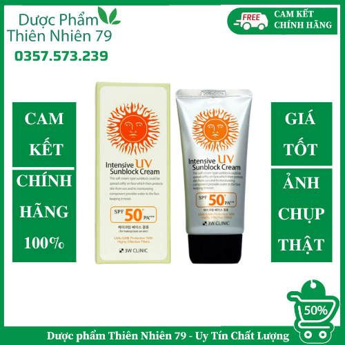 Kem chống nắng 3w Clinic Intensive UV Sunblock Cream SPF 50 Pa+++ 70ml