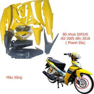 Bộ dàn áo Màu Vàng Loại Phanh Đĩa cho xe SIRIUS đời 2005 đến 2018