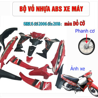 Dàn áo  Loại Phanh Cơ (Đùm) dành cho xe SIRIUS đời 2005 đến 2018 màu ĐỎ CỜ , Tặng kèm bộ ốc theo xe
