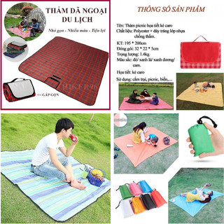[FREESHIP] THẢM DÃ NGOẠI NGOÀI TRỜI GẤP GỌN TIỆN DỤNG