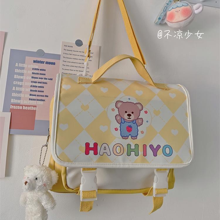 Túi Đeo Chéo, balo đi học Hình Hoa Tulip Phong Cách Nhật Bản tặng kèm pin