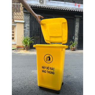 Thùng rác nhựa công nghiệp 60 lít nhựa hdpe có bánh xe
