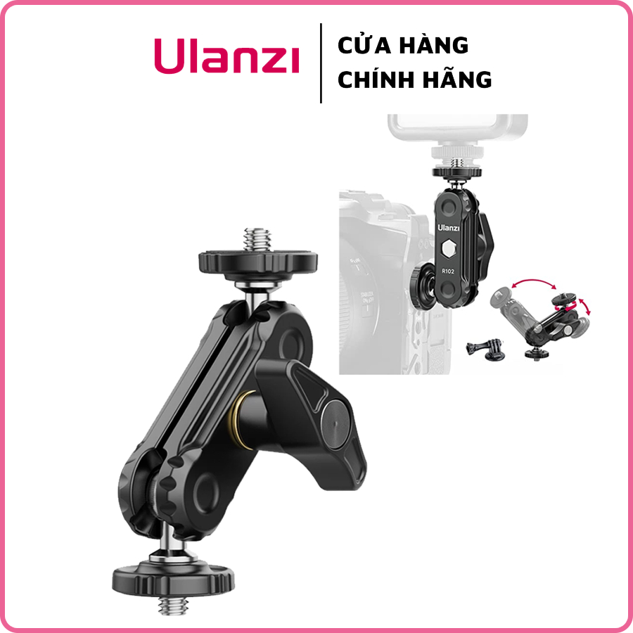Ballhead Đôi Ulanzi R102 Xoay 360° Ốc Vít 1/4" Tiêu Chuẩn