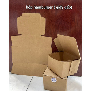 100 cái hộp kraft hamburger (giấy gấp)