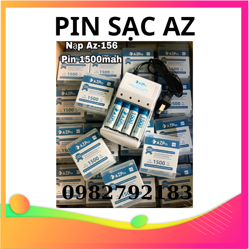 Pin Sạc AA AzPro tự ngắt  1500,3500mAh Cho Micro, Đồng Hồ, Đồ Chơi, Remote, Đèn Pin..