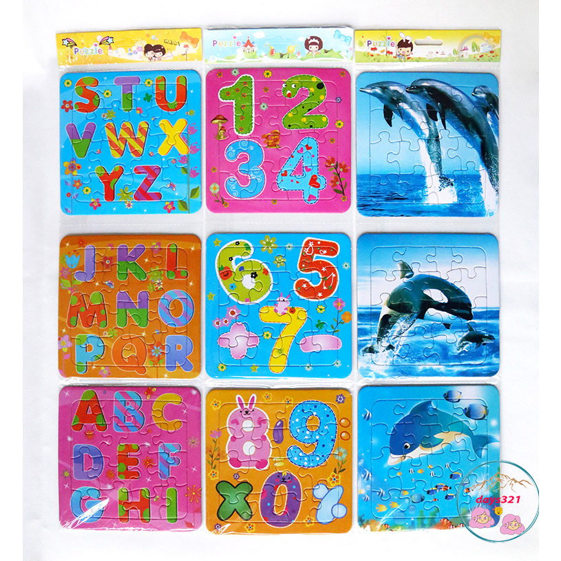 Tranh ghép hình cho bé bằng gỗ trí tuệ 16 mảnh đủ mẫu hoạt hình - đồ chơi xếp hình