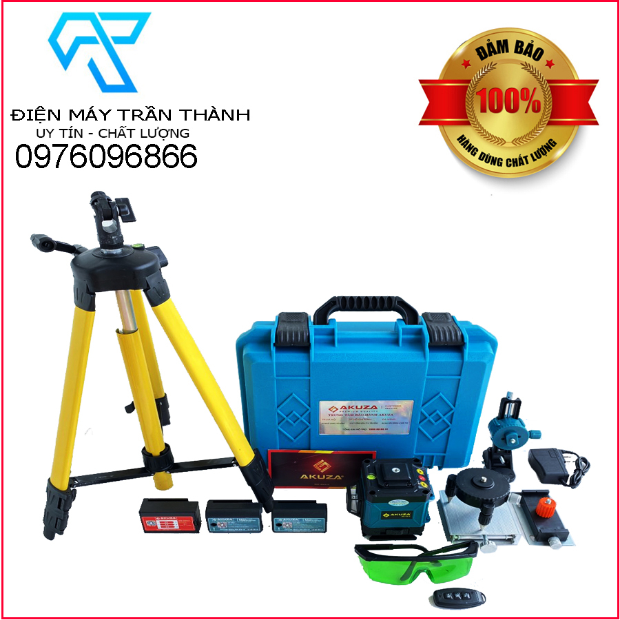 Máy thăng bằng laser AKURA-GLC 12 tia xanh nhập khẩu,máy bắn cốt akuza 2 pin,tặng kèm 1 khay pin