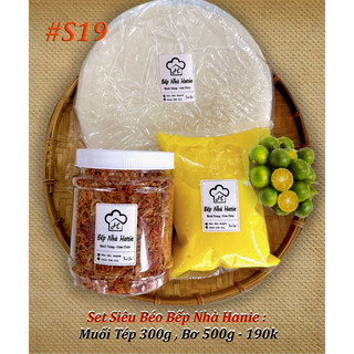 Set siêu béo bánh tráng muối tôm hành phi bơ cuộn