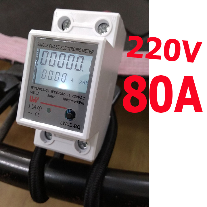 Công tơ điện tử 80A dùng để đo số điện tiêu thụ (kWh), Đo công suất (W), đo điện áp (V), đo cường độ dòng điện (A).
