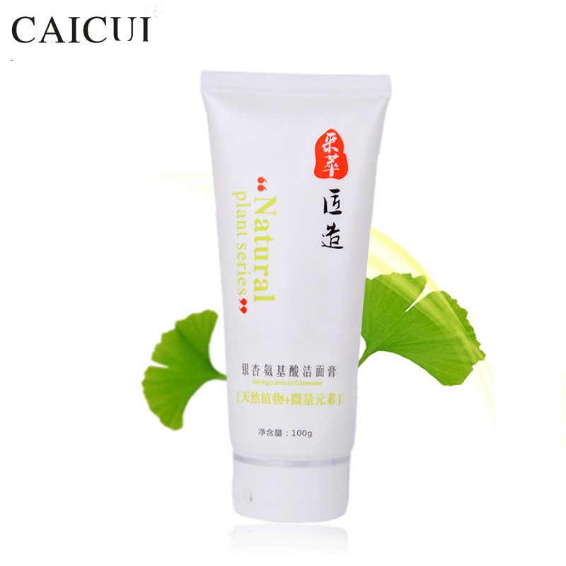 Sửa rửa mặt Caicui tạo bọt Amino Acid chiết suất ginkgo biloba (lá bạch quả) dành cho mọi loại da (100g)