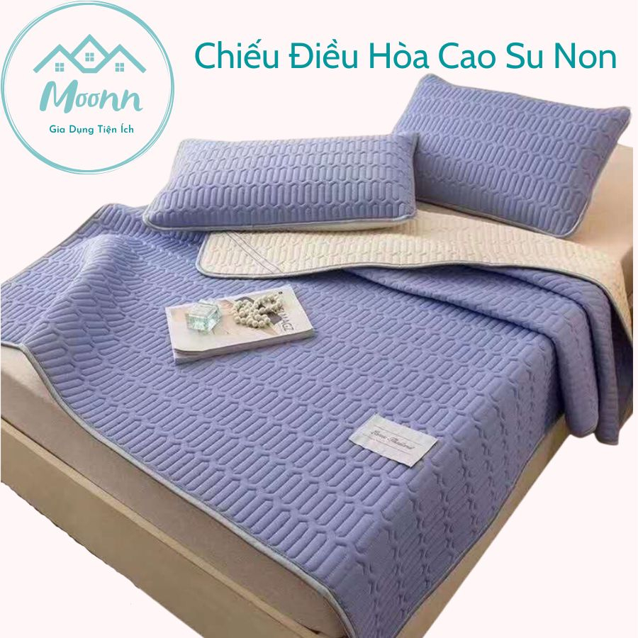 Chiếu Điều Hoà Cao Su Non Tencel Latex Hàng Chuẩn Loại 1, Bộ Chiếu Điều Hoà Tặng Kèm 2 Vỏ Gối Cao Cấp 3 Lớp Dày Dặn