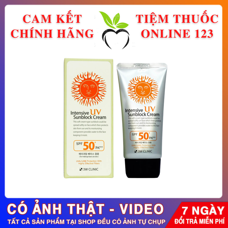 Kem Chống Nắng 3W Clinic Intensive UV Sunblock Cream SPF 50 PA+++ (70ml)
