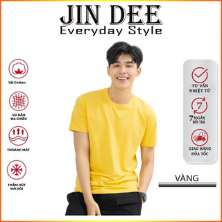 Áo thun Vàng Form unisex tay ngắn cổ tròn chất mềm mịn - Áo thun trơn JinDee