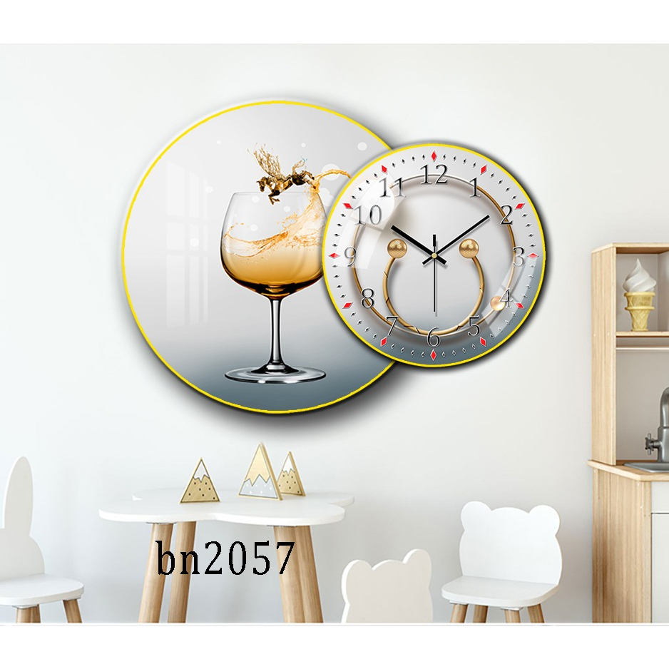 Tranh Đồng Hồ Tráng Gương 5D Đôi Tròn Phòng Bếp - Simple House  ,Treo Tường, Trang Trí Nhà Cửa, Decor Phòng Khách