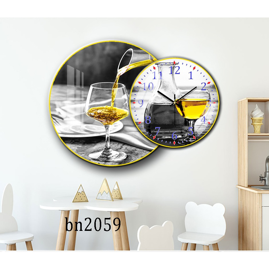 Tranh Đồng Hồ Tráng Gương 5D Đôi Tròn Phòng Bếp - Simple House  ,Treo Tường, Trang Trí Nhà Cửa, Decor Phòng Khách