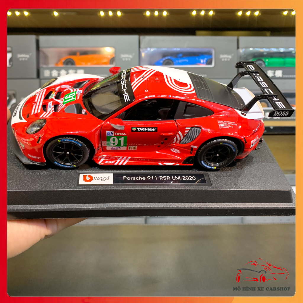 Mô hình xe Porsche 911 RSR LM 2020 tỉ lệ 1:24 Bburago