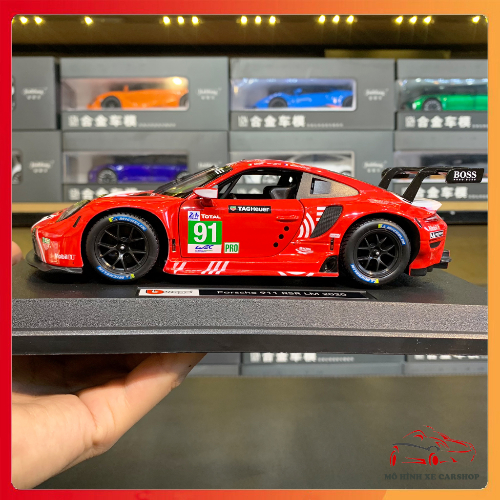 Mô hình xe Porsche 911 RSR LM 2020 tỉ lệ 1:24 Bburago