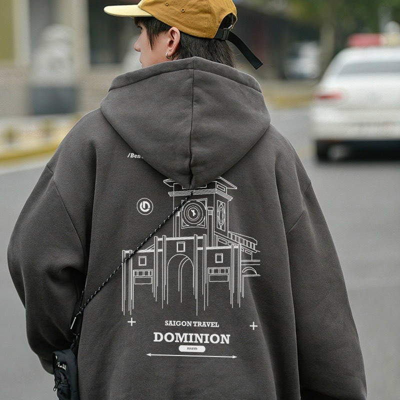 Áo Hoodie Chữ DIMINION Phối Túi Rộng Unisex Cặp Đôi Nam Nữ - Khoác Nỉ Có Nón Mũ 2 Lớp