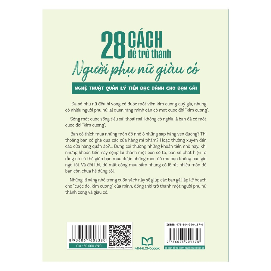 Sách - 28 Cách Để Trở Thành Người Phụ Nữ Giàu Có - Nghệ Thuật Quản Lý Tiền Bạc Dành Cho Bạn Gái (ML)