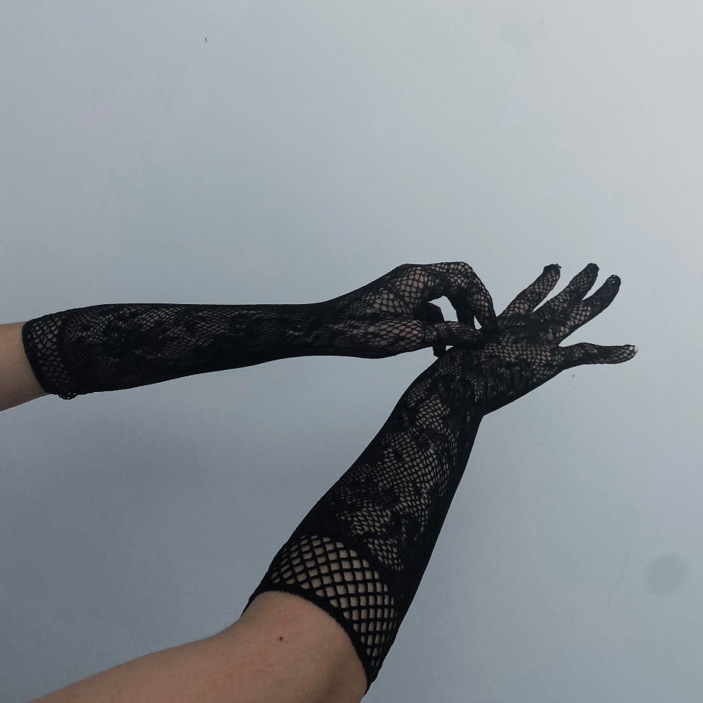 Găng tay sexy đồ ngủ sexy nữ cosplay ren lưới hoa văn màu đen màu đỏ màu trắng freesize QUENQUEN store